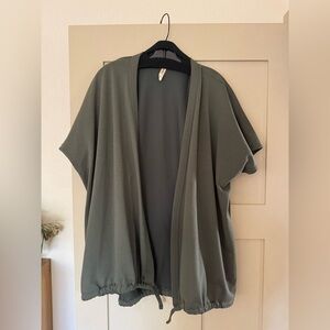 Lucy Activewear Green Overcoat Sweater Jacket